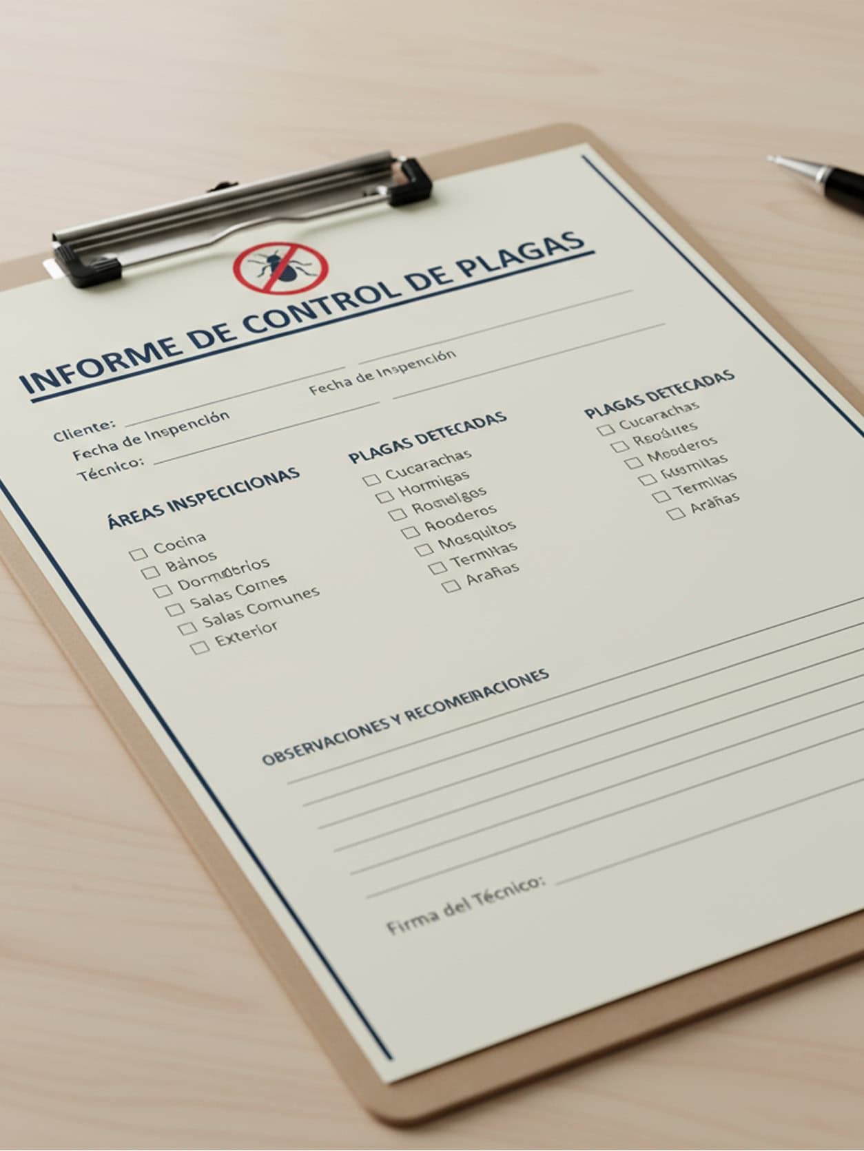 documento reporte de control de plaga
